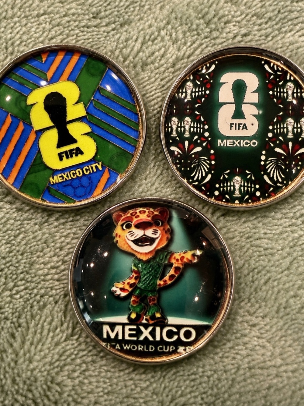 Lot of 3 FIFA World Cup Mexico City Souvenir Lapel Pins 1” New Collectibles
